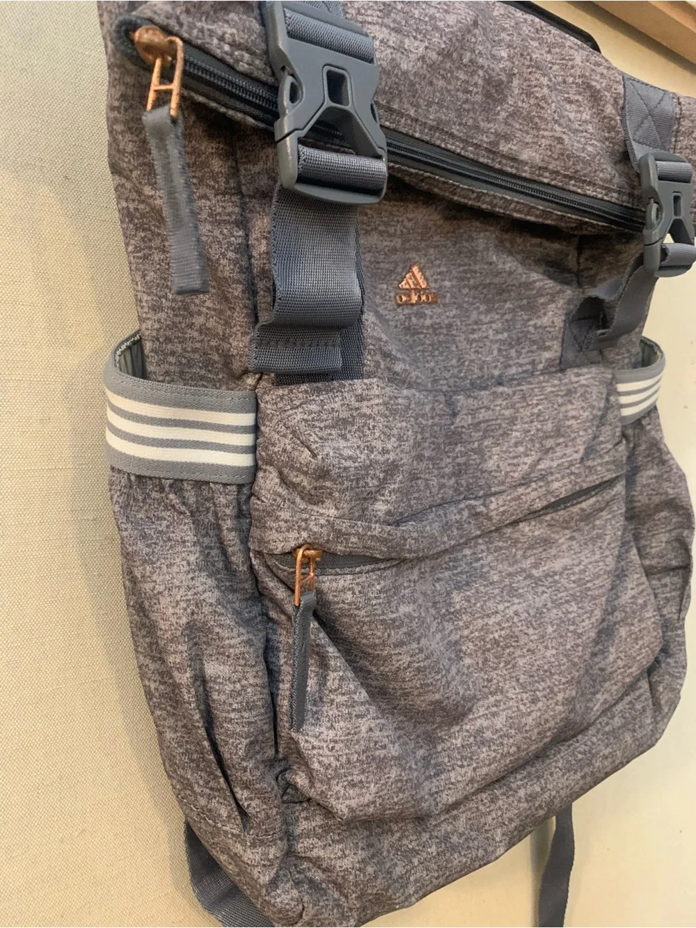 adidas Heather Grey Roll-Top Training Backpack